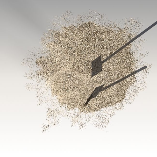 Spades in sand Low-poly 3D model_3