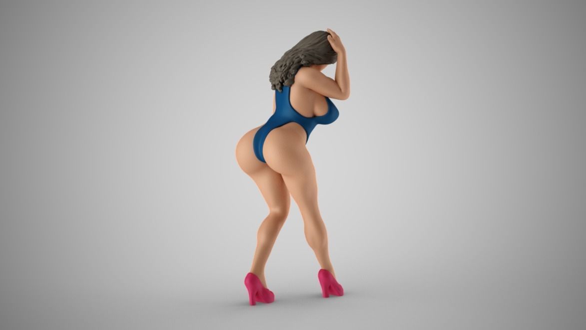 Girl On Windy Day 3D print model_9