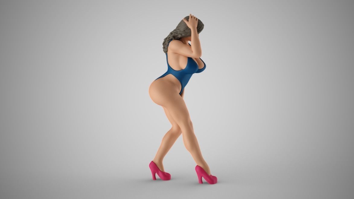 Girl On Windy Day 3D print model_8