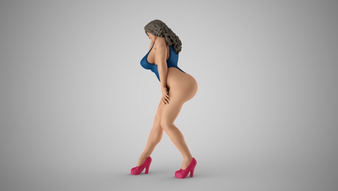 Girl On Windy Day 3D print model_12