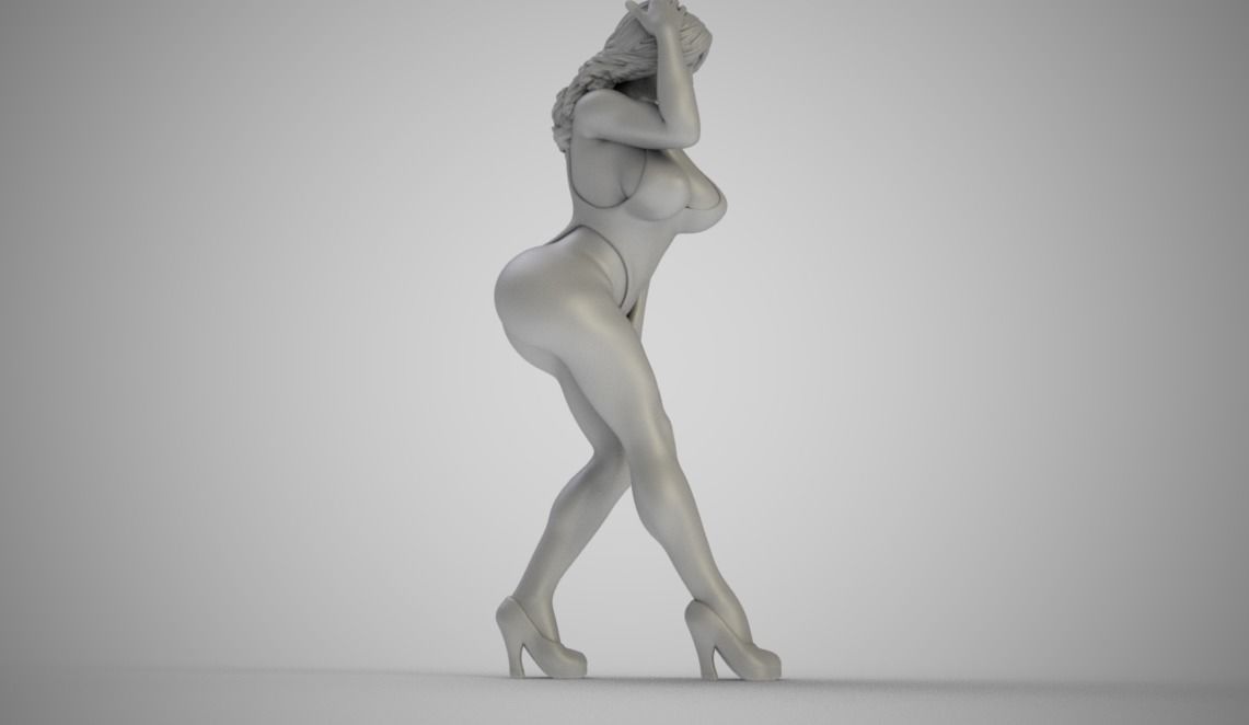 Girl On Windy Day 3D print model_4