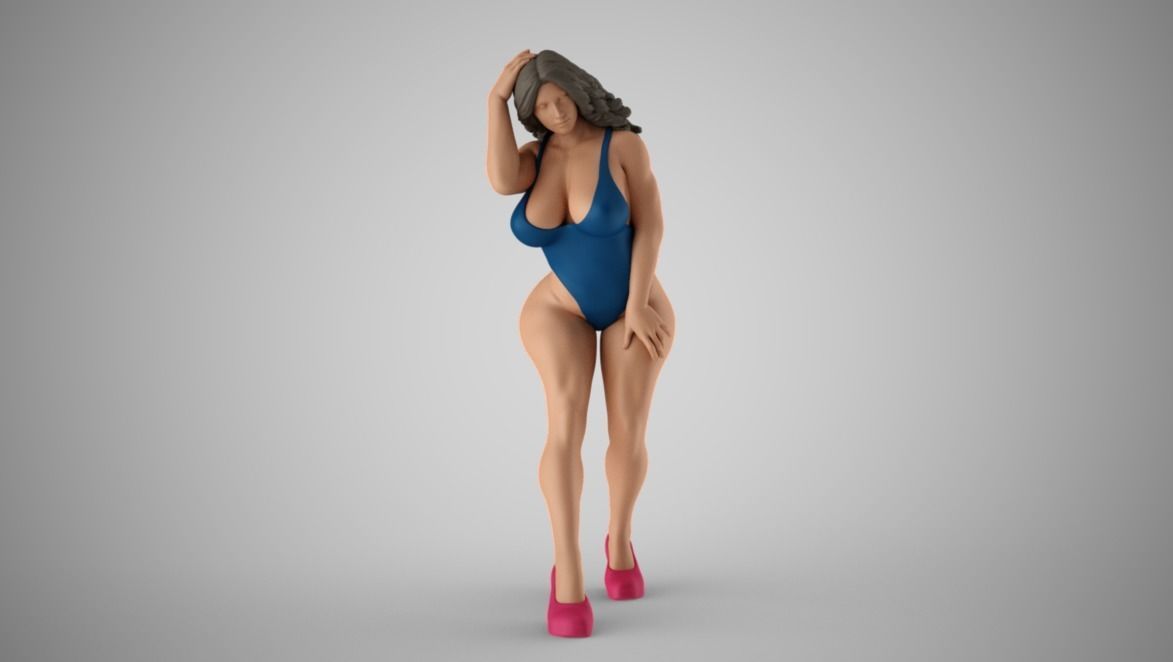 Girl On Windy Day 3D print model_6