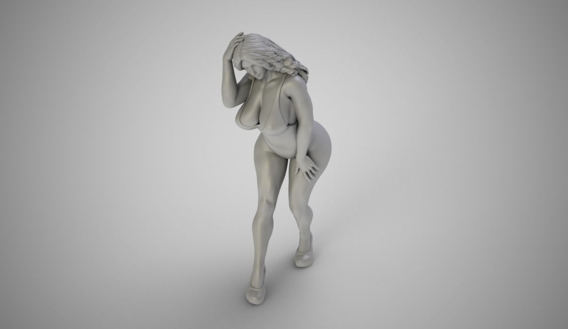 Girl On Windy Day 3D print model_1