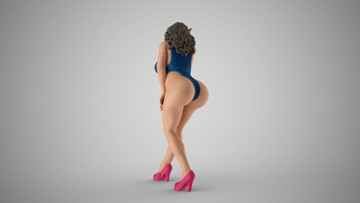 Girl On Windy Day 3D print model_11