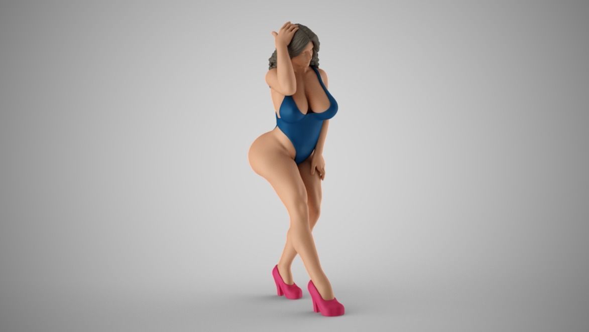 Girl On Windy Day 3D print model_7