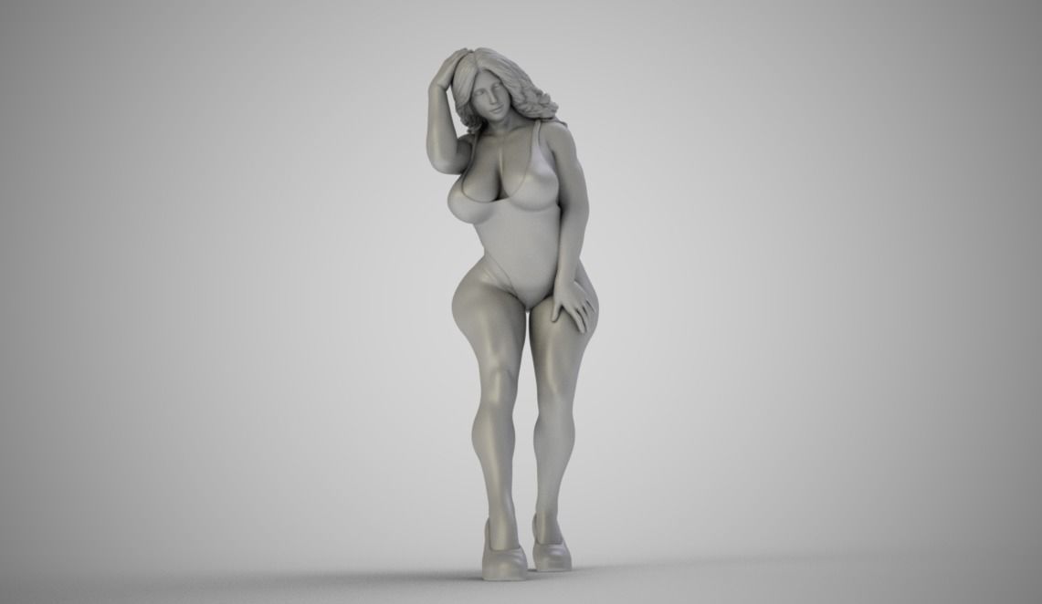Girl On Windy Day 3D print model_5