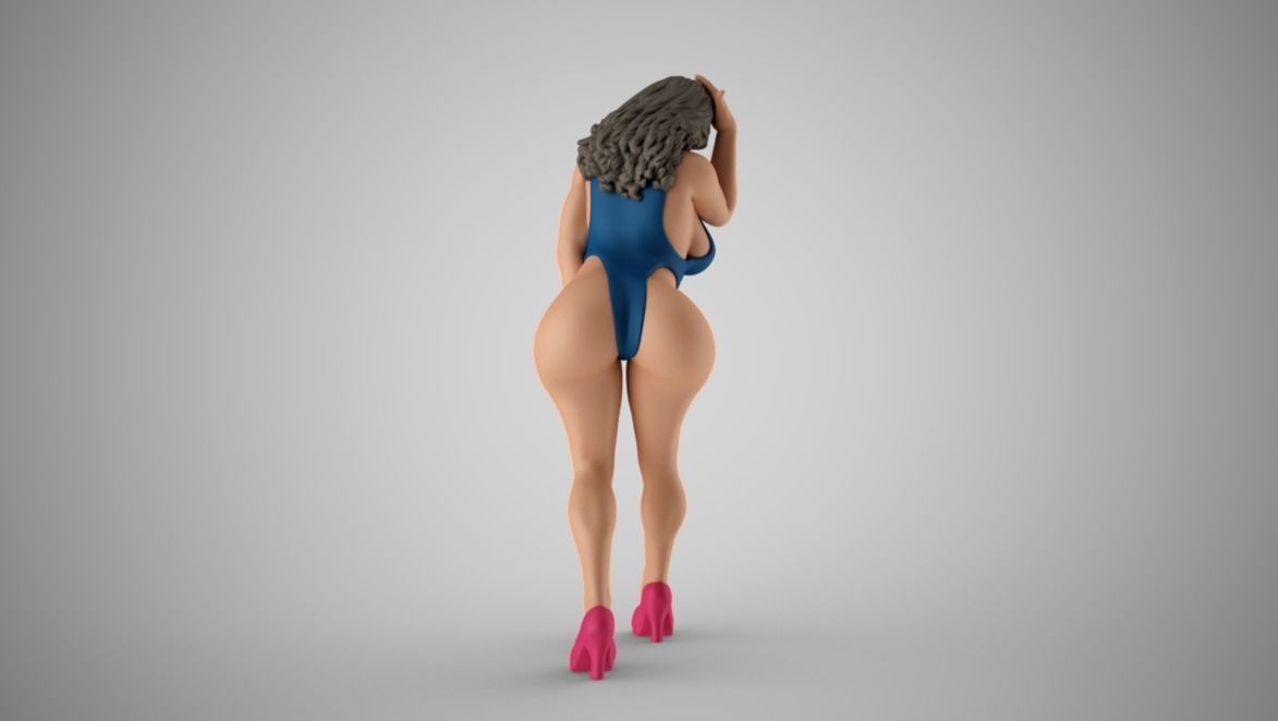 Girl On Windy Day 3D print model_10