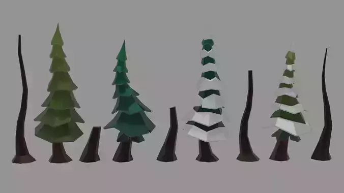 Low Poly Tree Pack Free low-poly 3D model