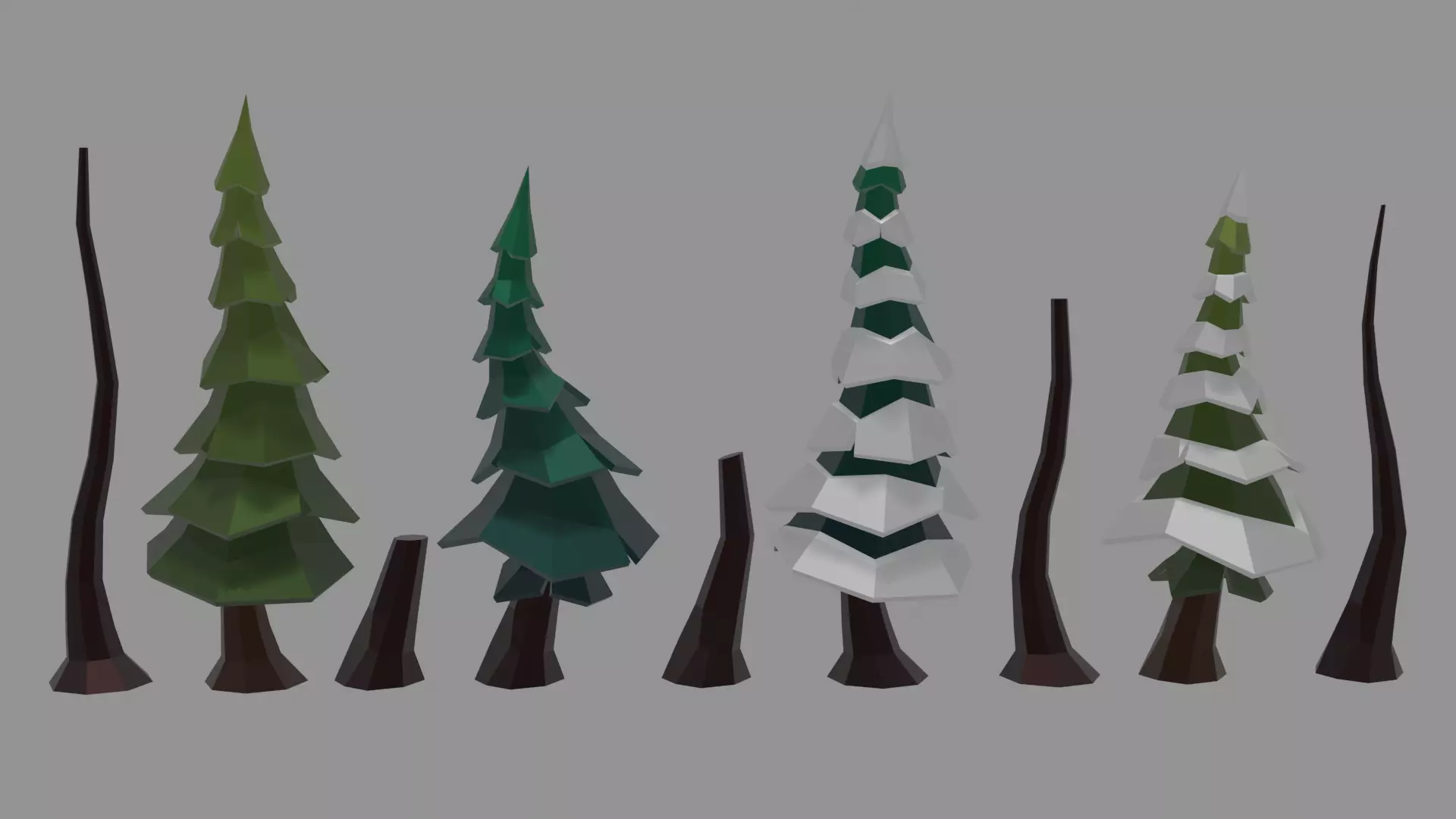 Low Poly Tree Pack Free low-poly 3D model_0