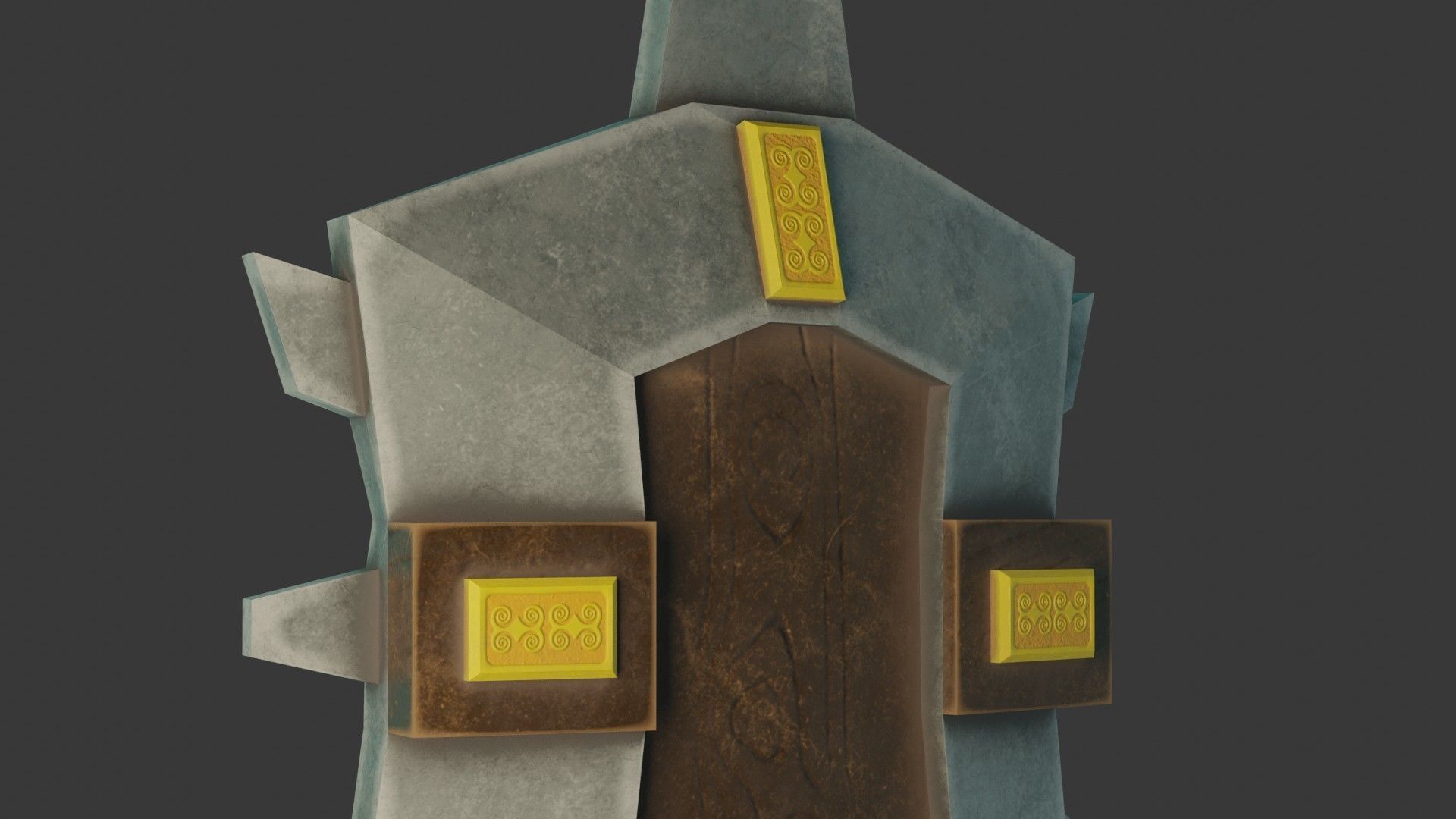 Stylized Medieval Shield 1 Low-poly 3D model_2