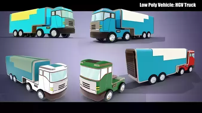 Low Poly Vehicle -  HGV Truck Low-poly 3D model