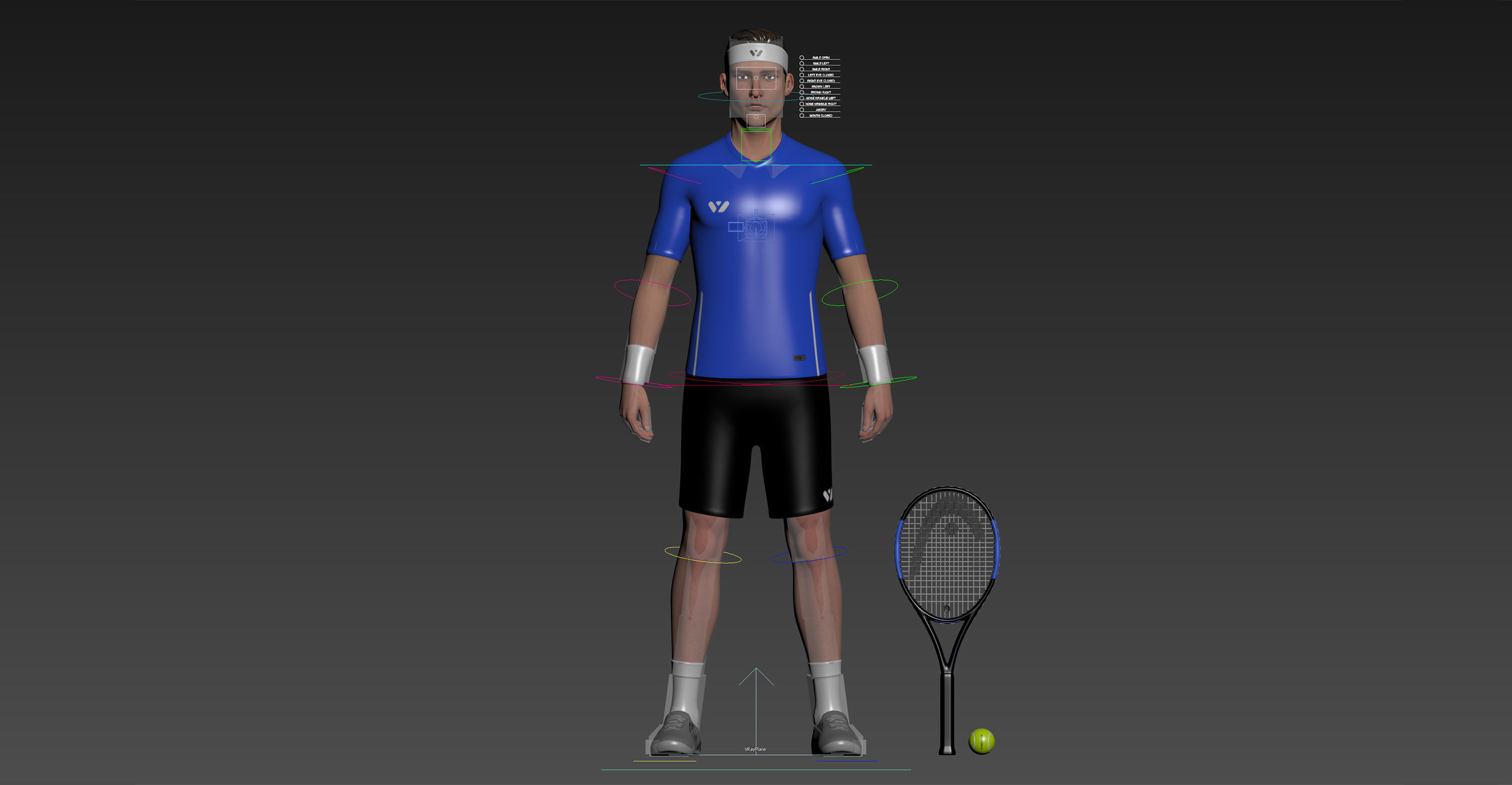 Male Tennis Player 3D model_23