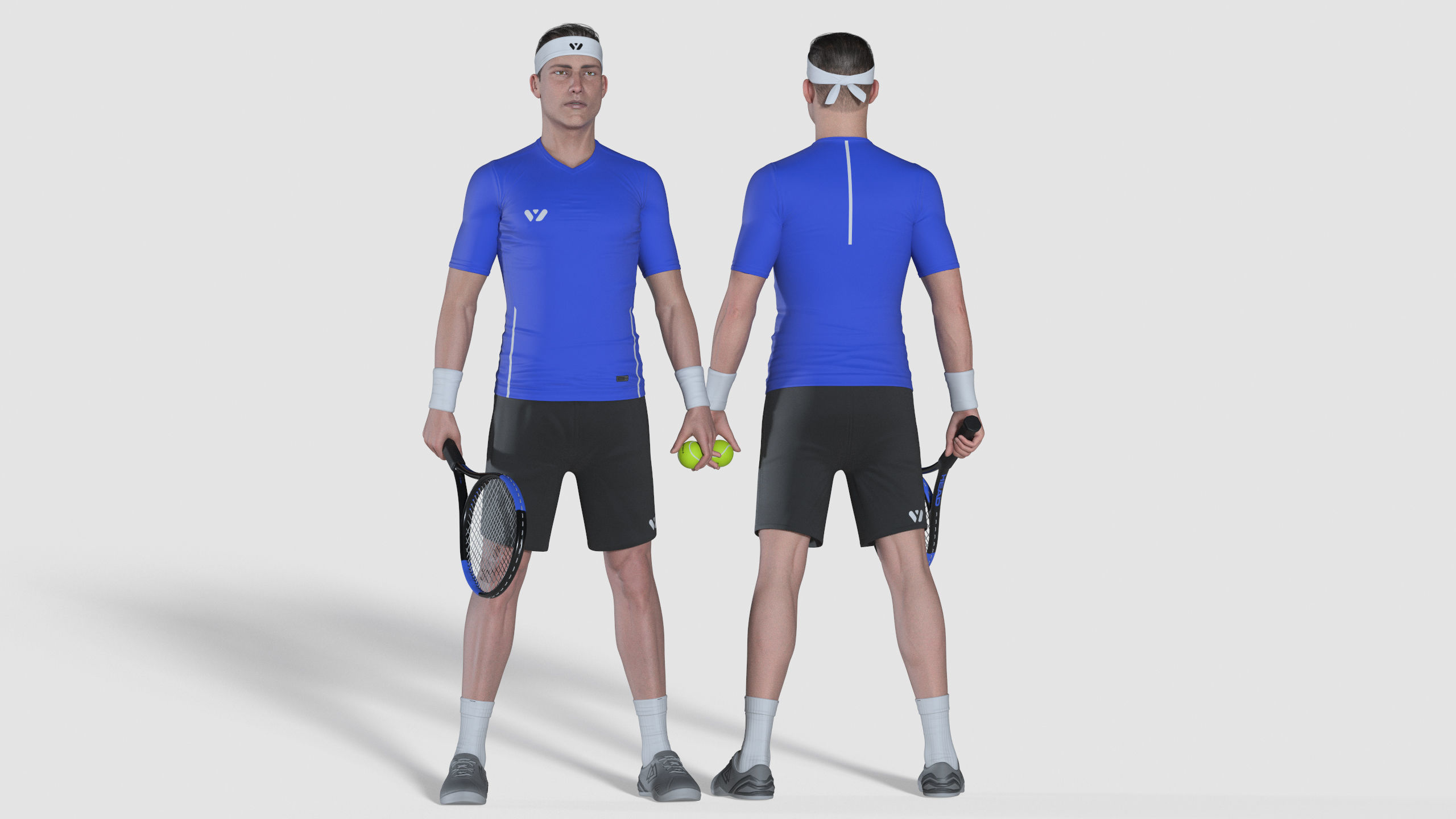Male Tennis Player 3D model_16