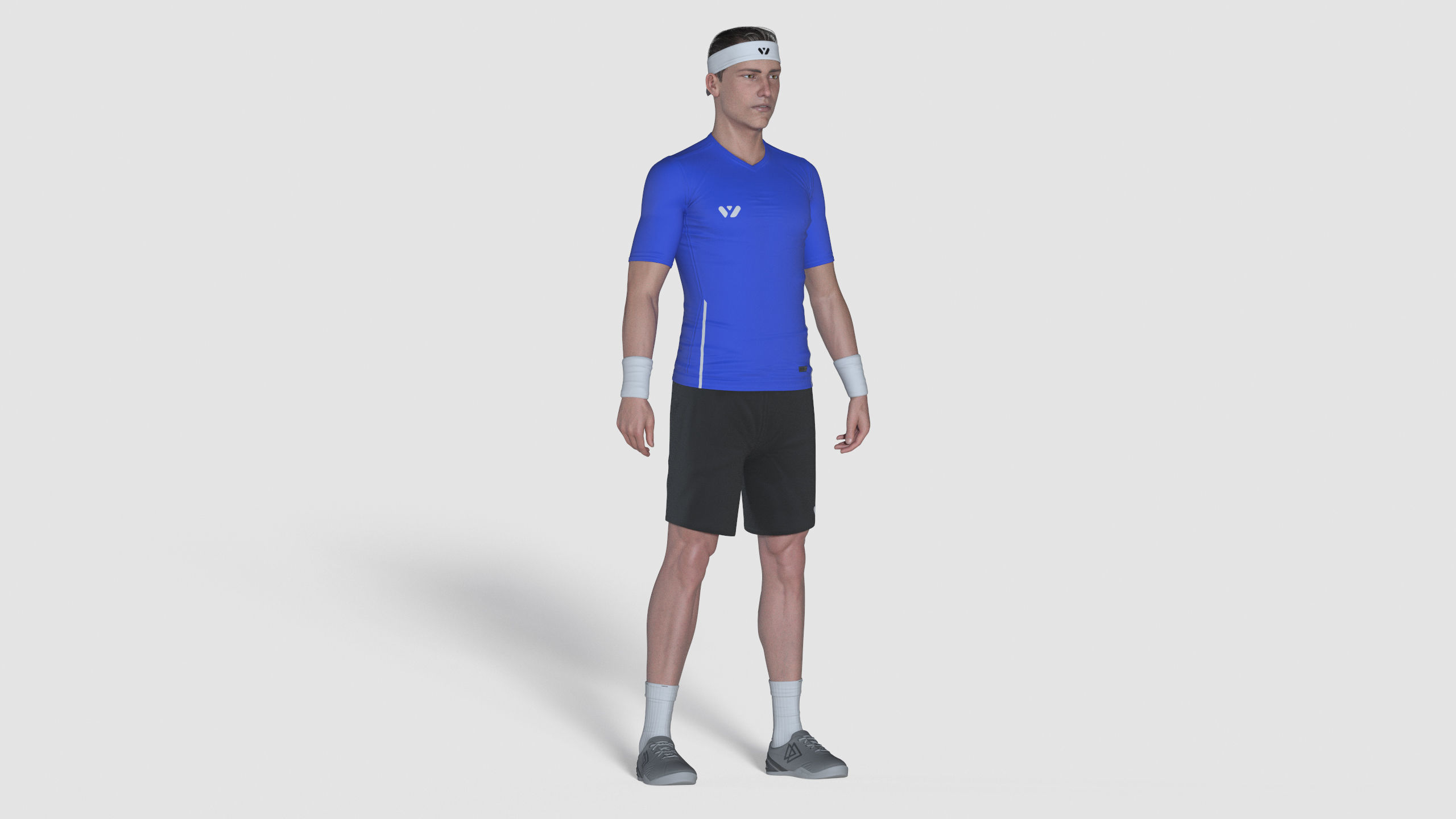 Male Tennis Player 3D model_2