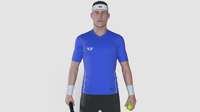 Male Tennis Player 3D model