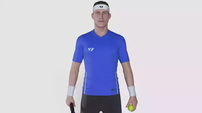 Male Tennis Player 3D model