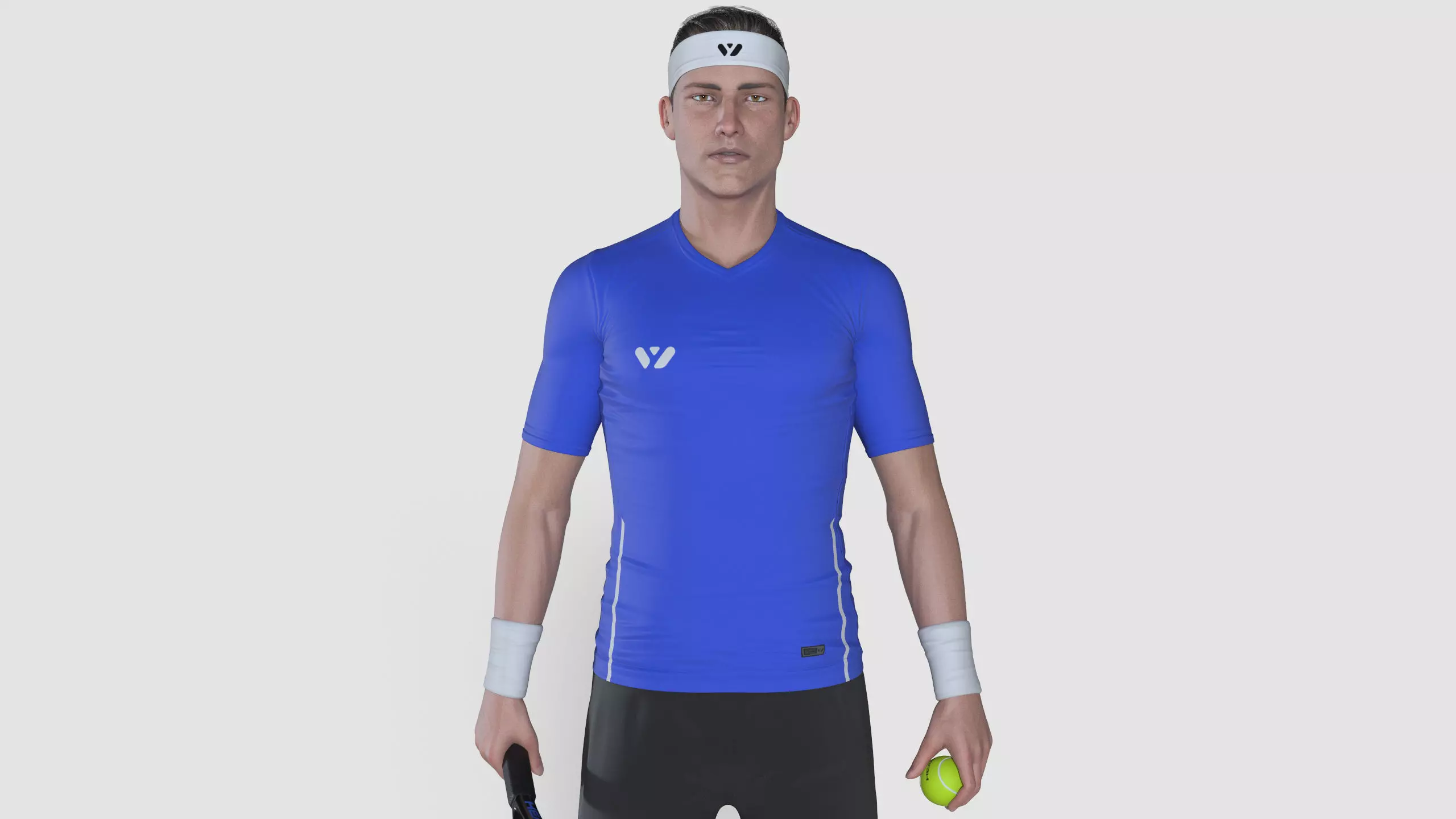 Male Tennis Player 3D model_0