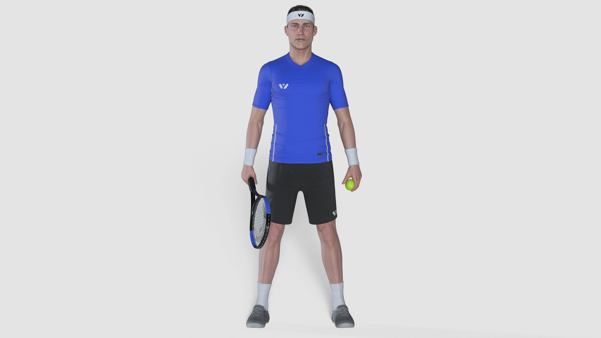 Male Tennis Player 3D model_1