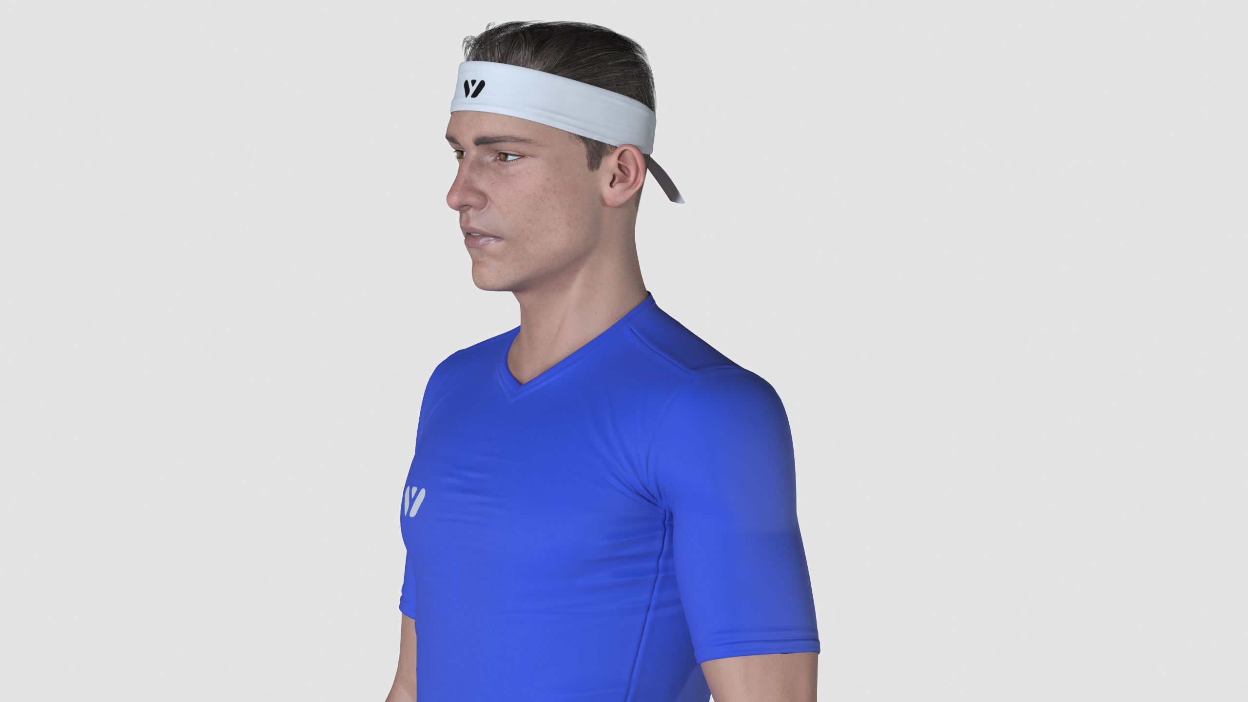 Male Tennis Player 3D model_5