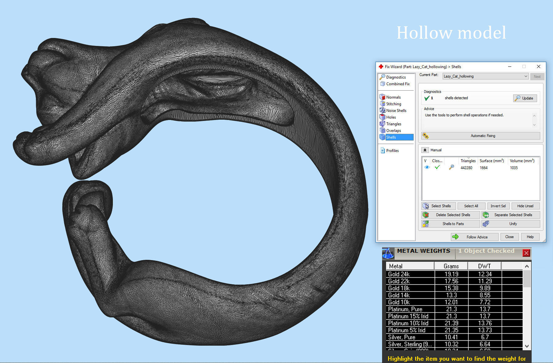 Lazy Cat Ring 3D print model_12