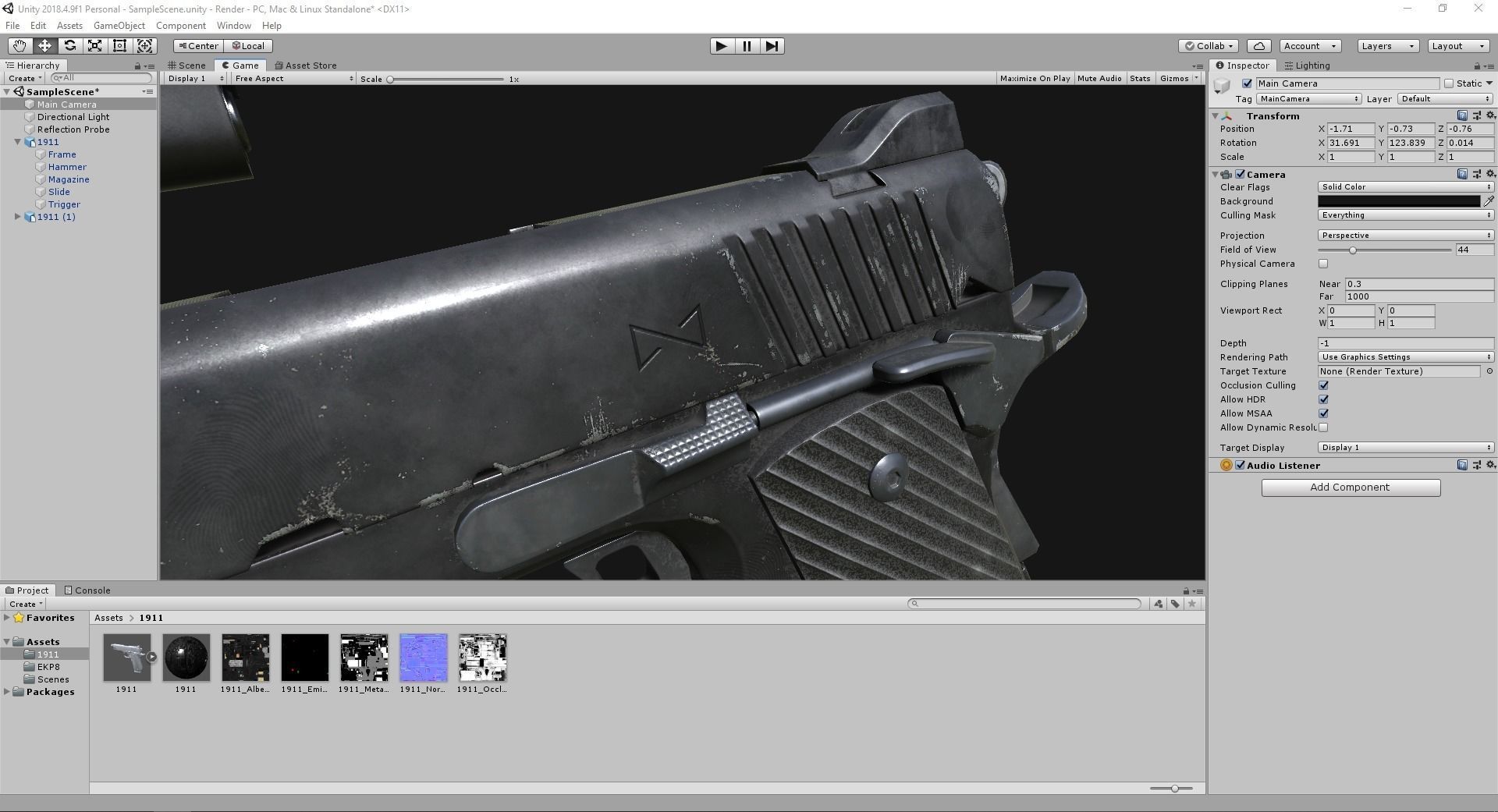 1911 Custom Low-poly 3D model_4