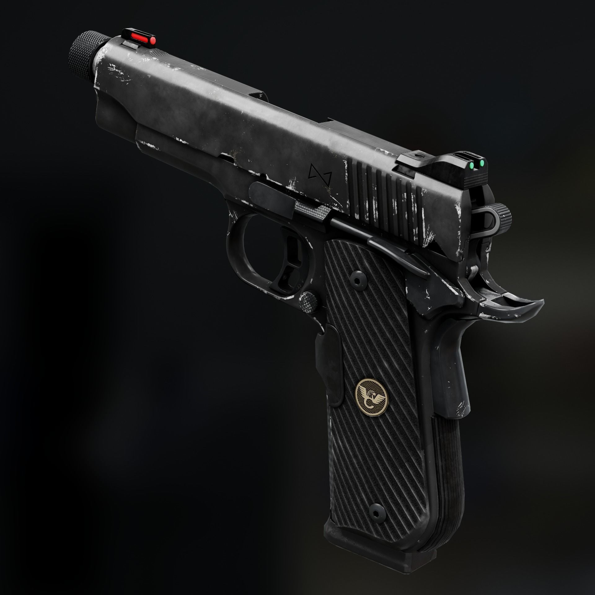 1911 Custom Low-poly 3D model_1