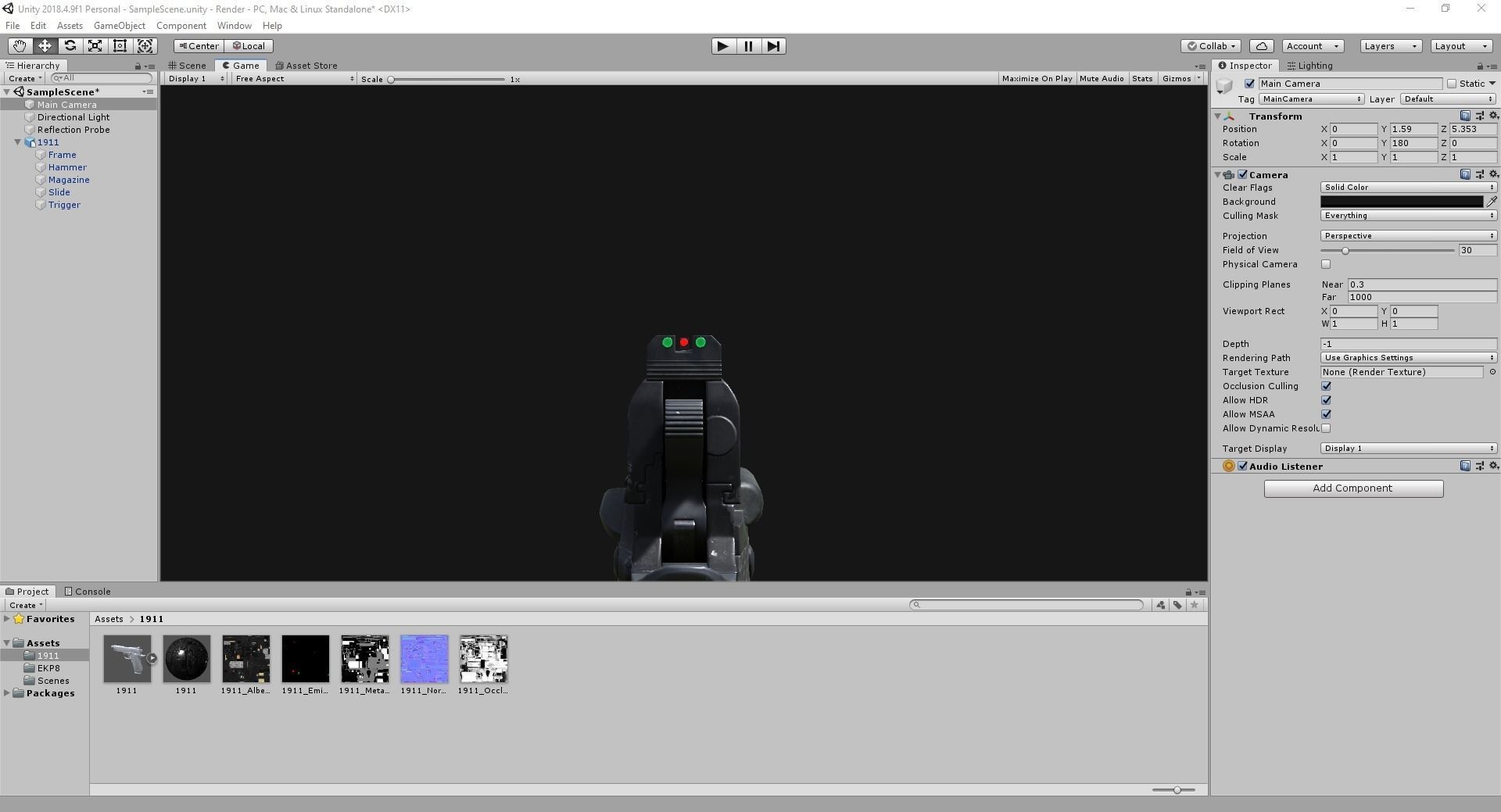 1911 Custom Low-poly 3D model_5