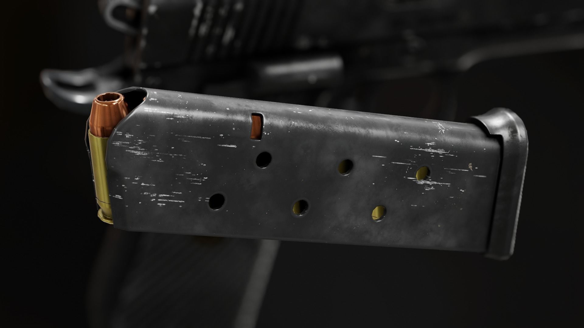 1911 Custom Low-poly 3D model_2