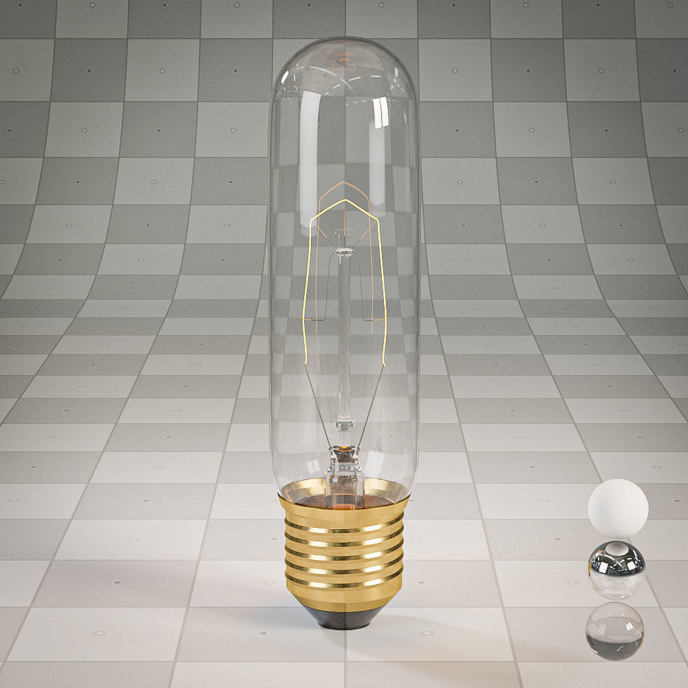 Lightbulb - T10 Tube Vintage Edison Bulb Low-poly 3D model_1