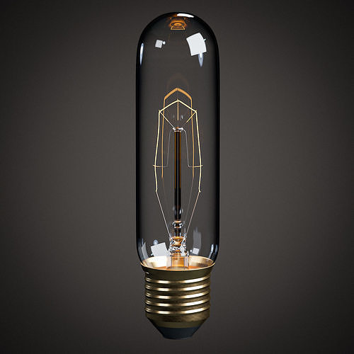 Lightbulb - T10 Tube Vintage Edison Bulb Low-poly 3D model