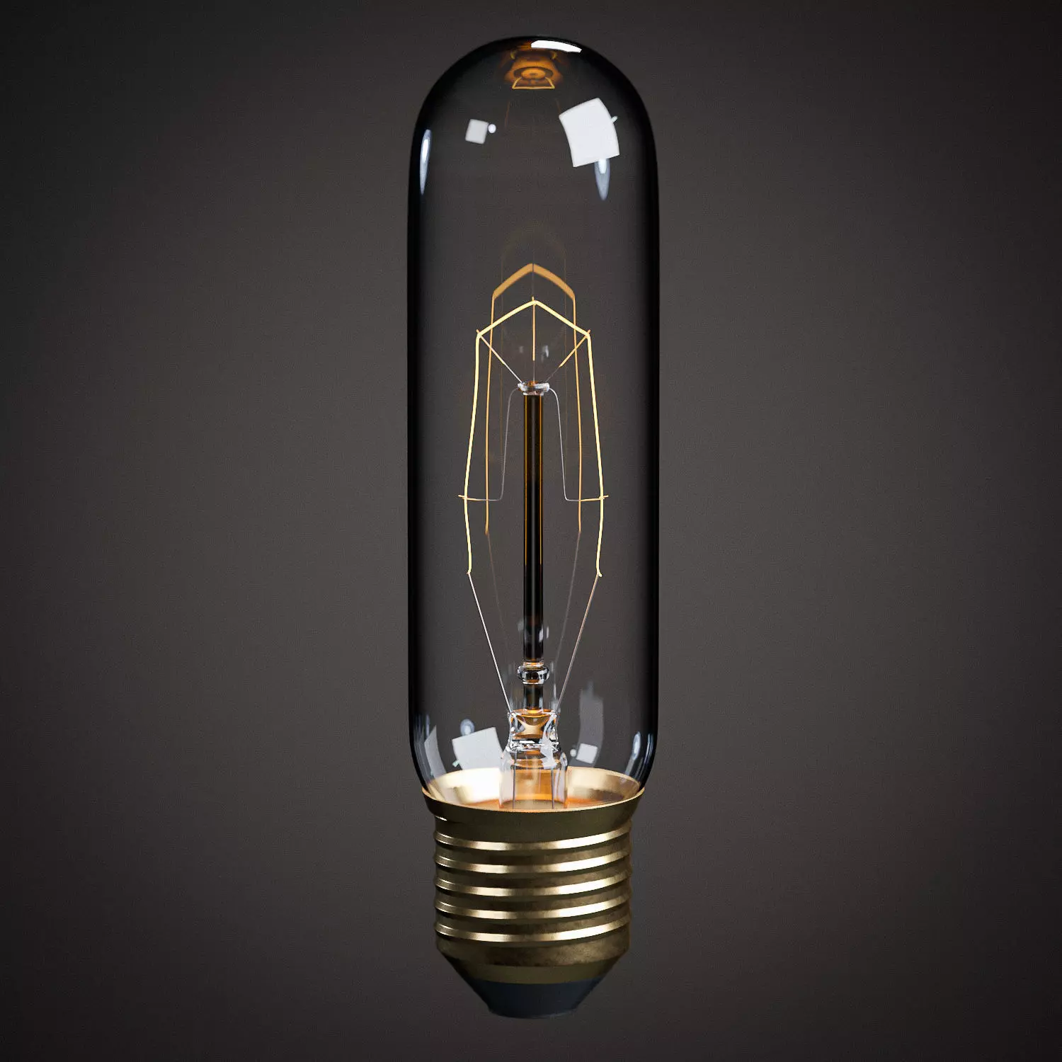 Lightbulb - T10 Tube Vintage Edison Bulb Low-poly 3D model_0
