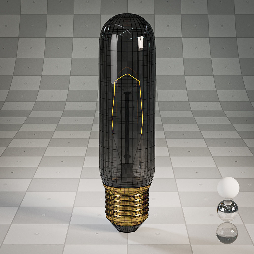Lightbulb - T10 Tube Vintage Edison Bulb Low-poly 3D model_2