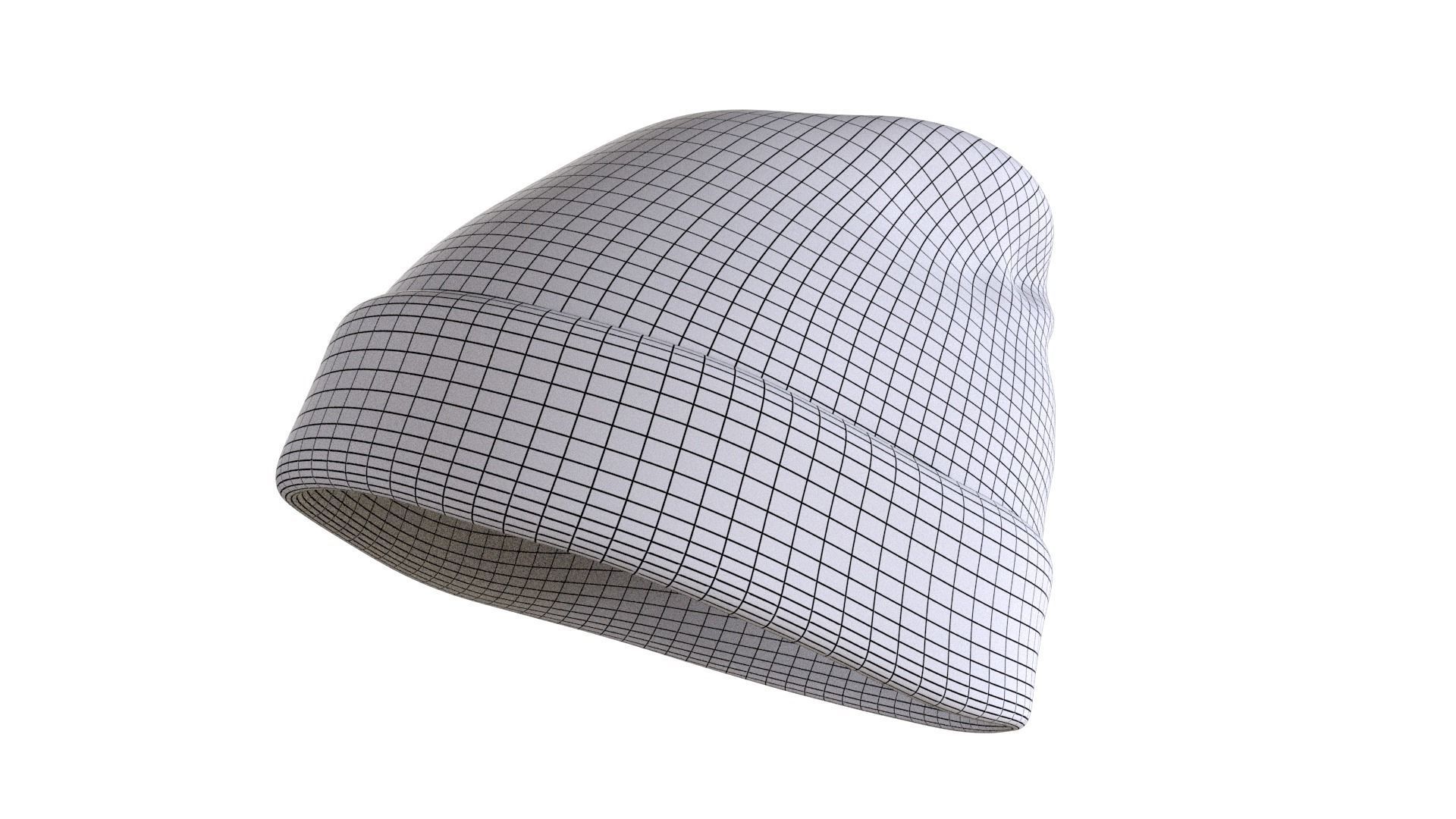 Beanie Hat Low-poly 3D model_7