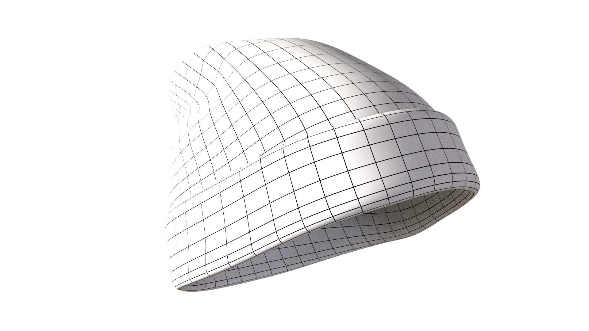 Beanie Hat Low-poly 3D model_5