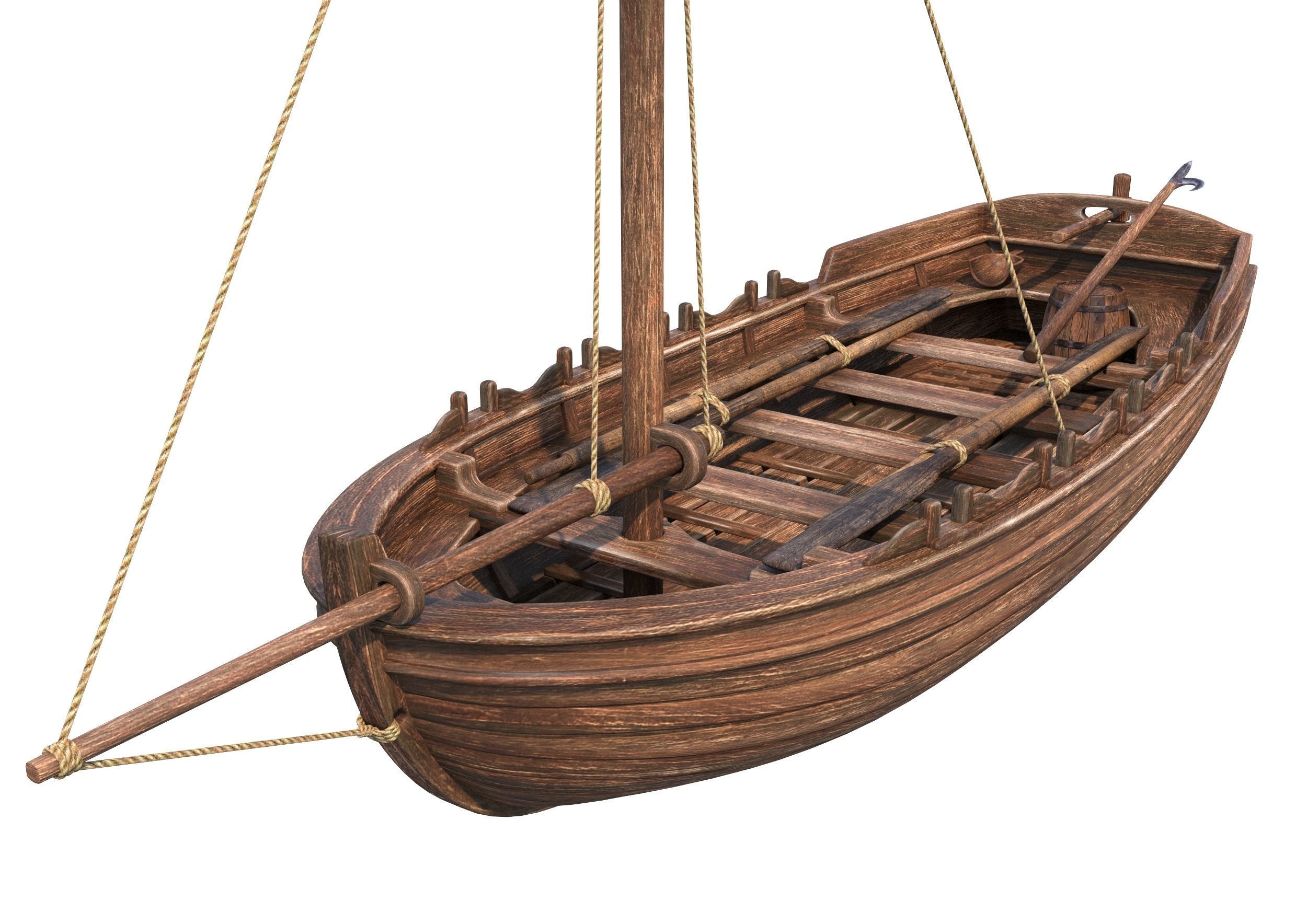 Medieval Boat 3D model_12