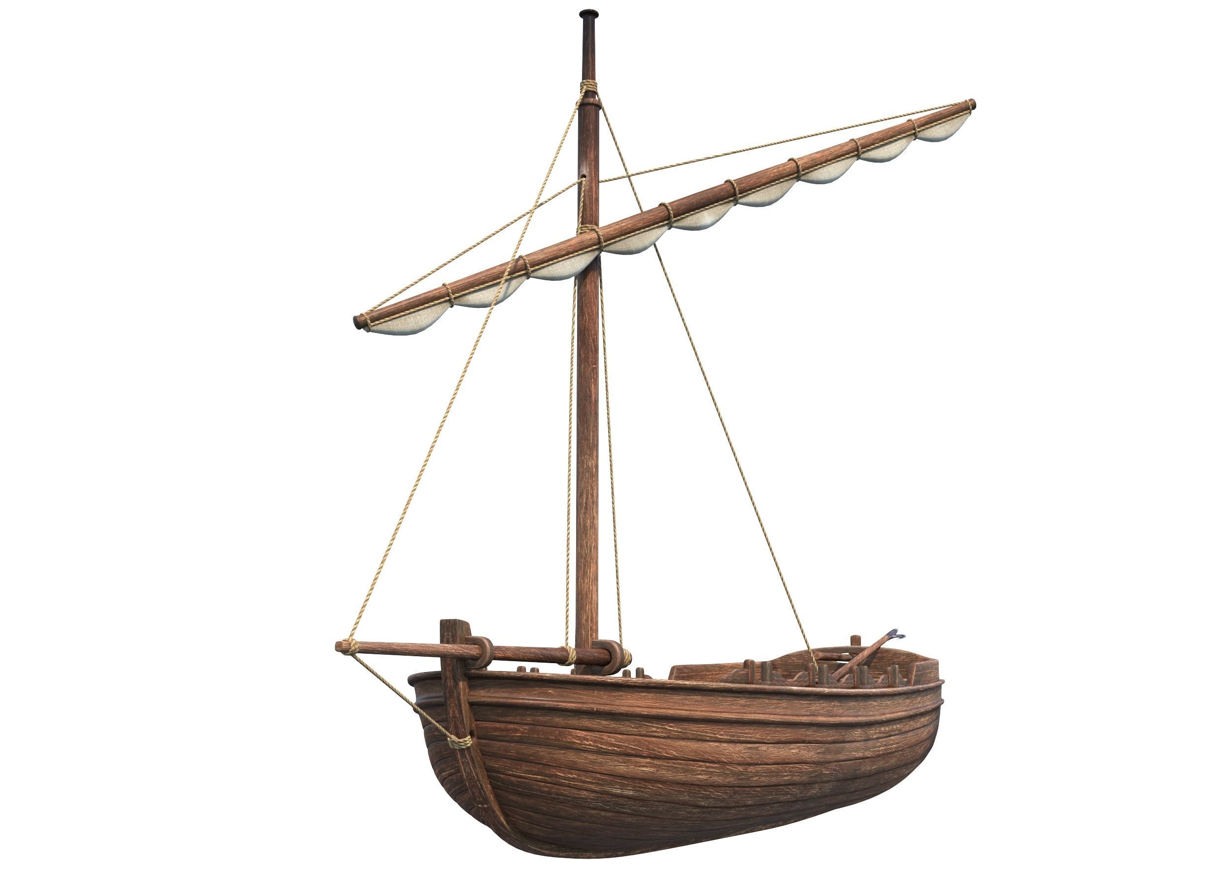 Medieval Boat 3D model_4