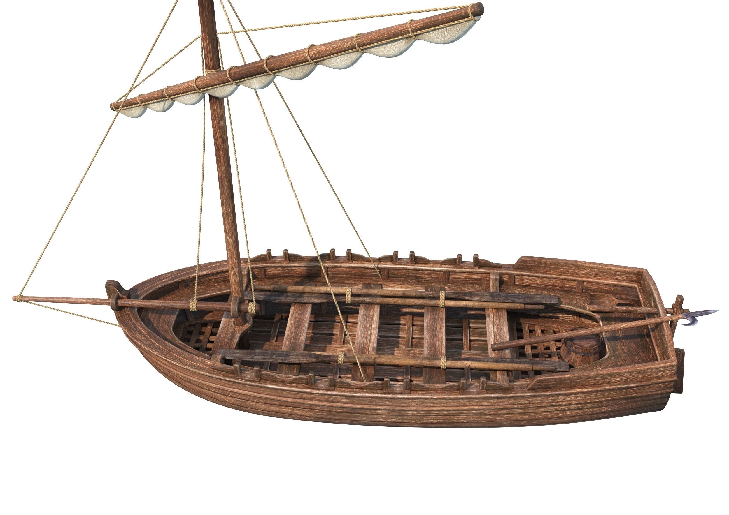 Medieval Boat 3D model_2