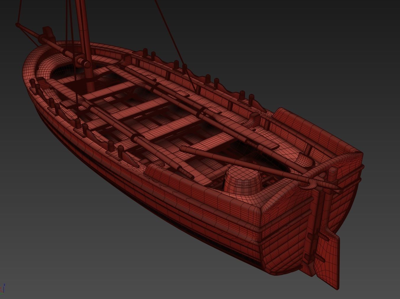Medieval Boat 3D model_14