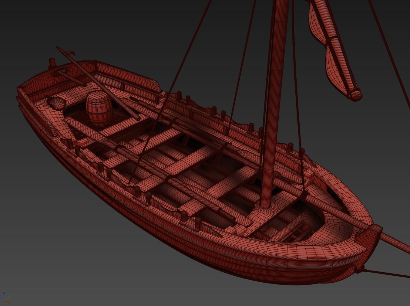Medieval Boat 3D model_18
