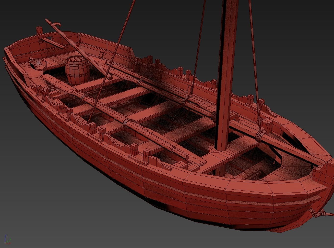 Medieval Boat 3D model_17