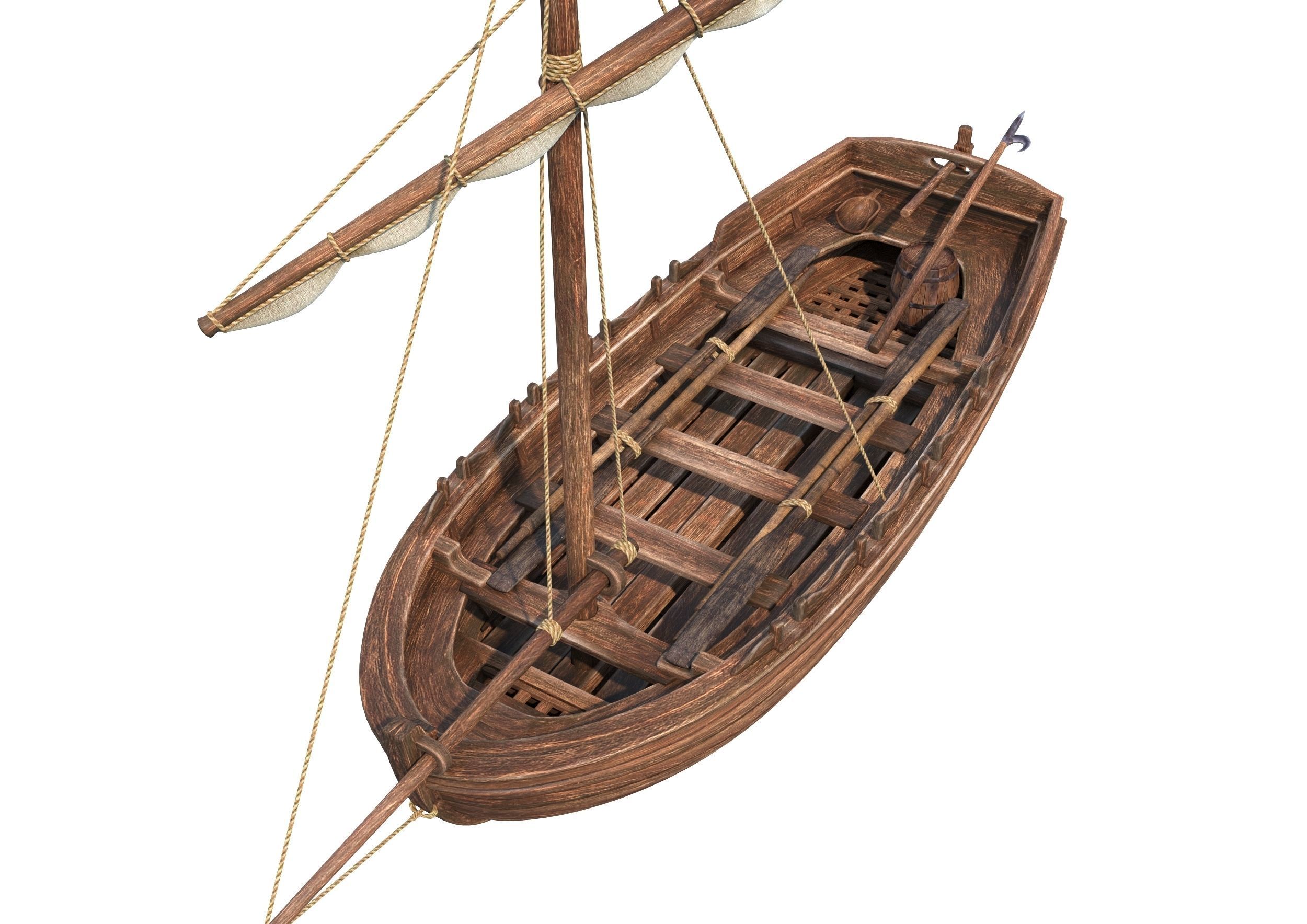 Medieval Boat 3D model_19