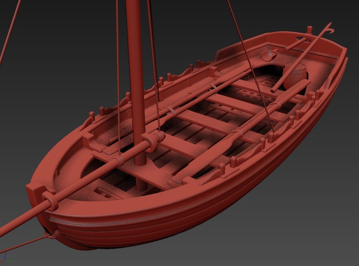 Medieval Boat 3D model_11
