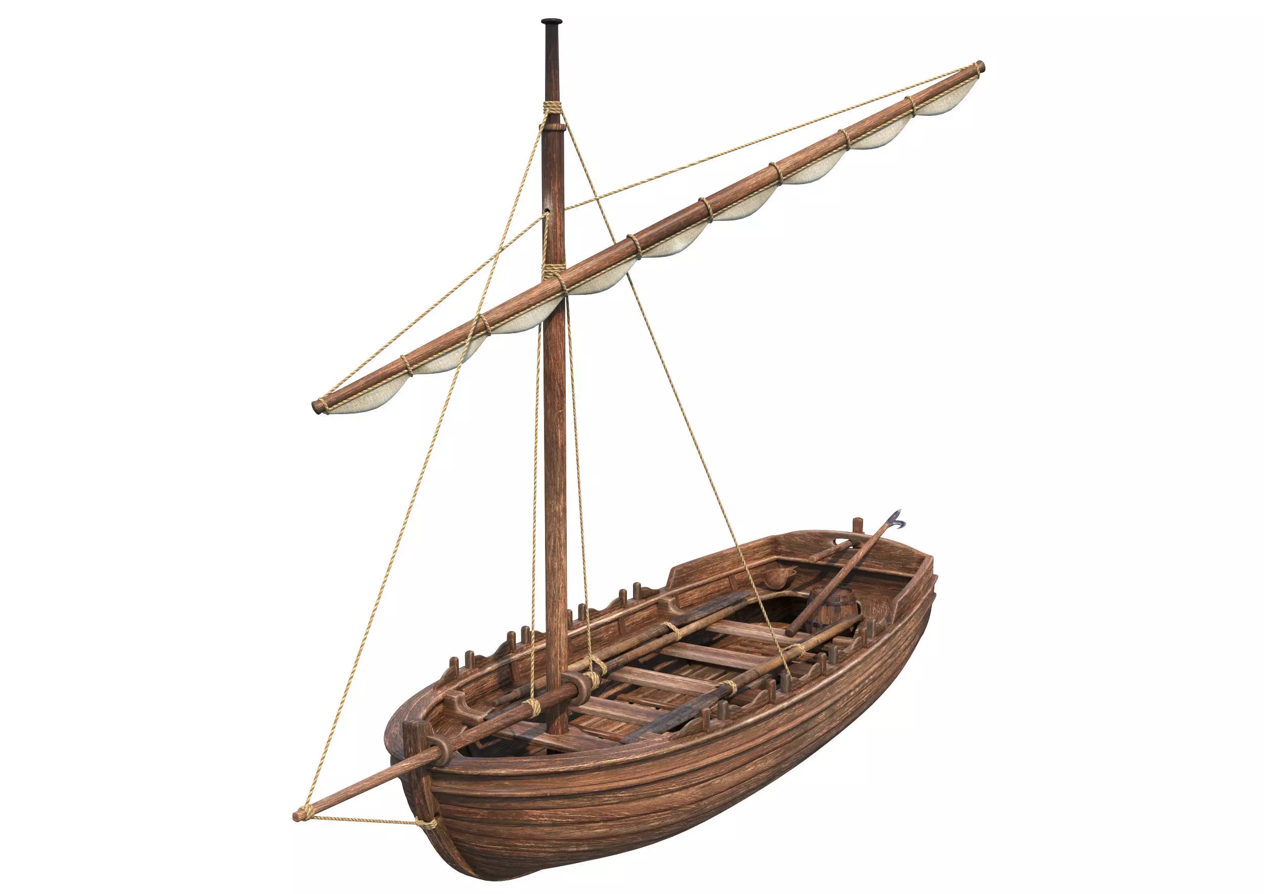 Medieval Boat 3D model_0