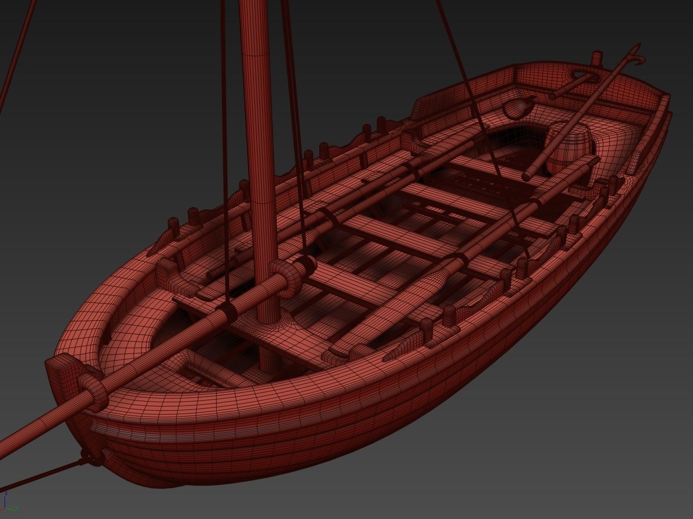 Medieval Boat 3D model_10