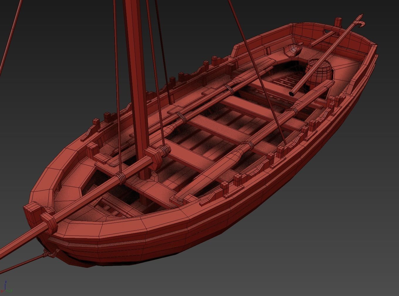 Medieval Boat 3D model_9