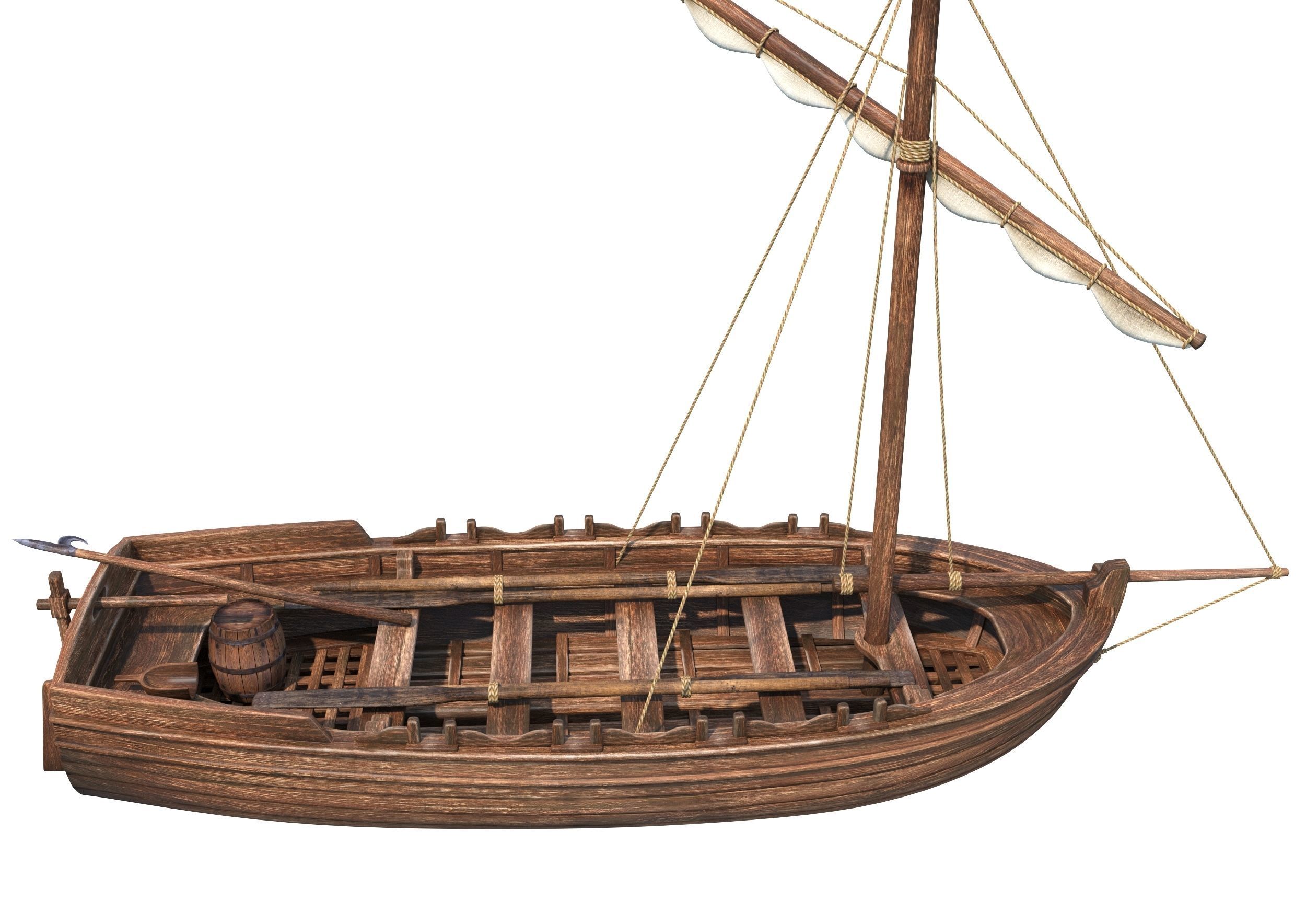 Medieval Boat 3D model_8