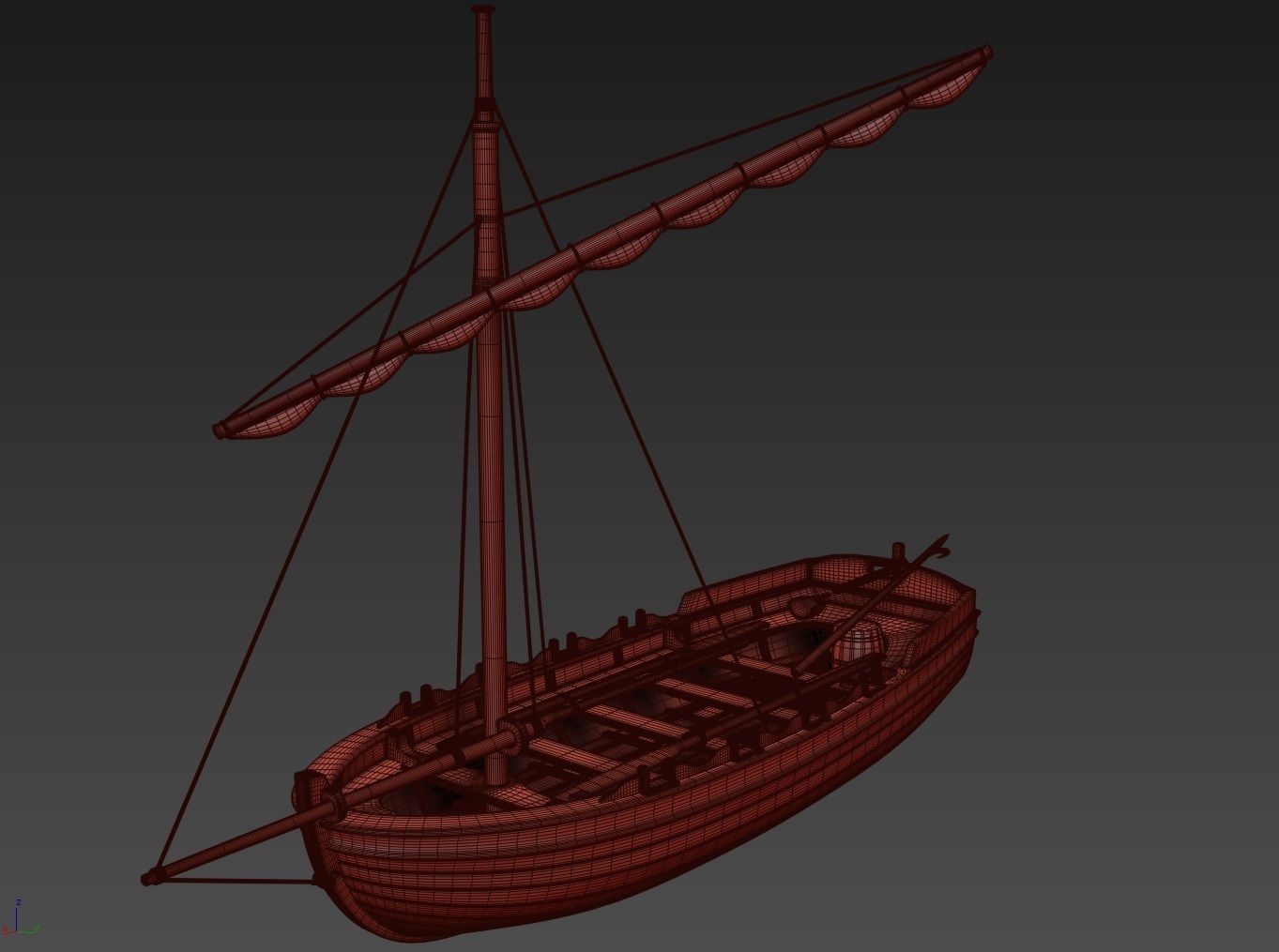 Medieval Boat 3D model_6