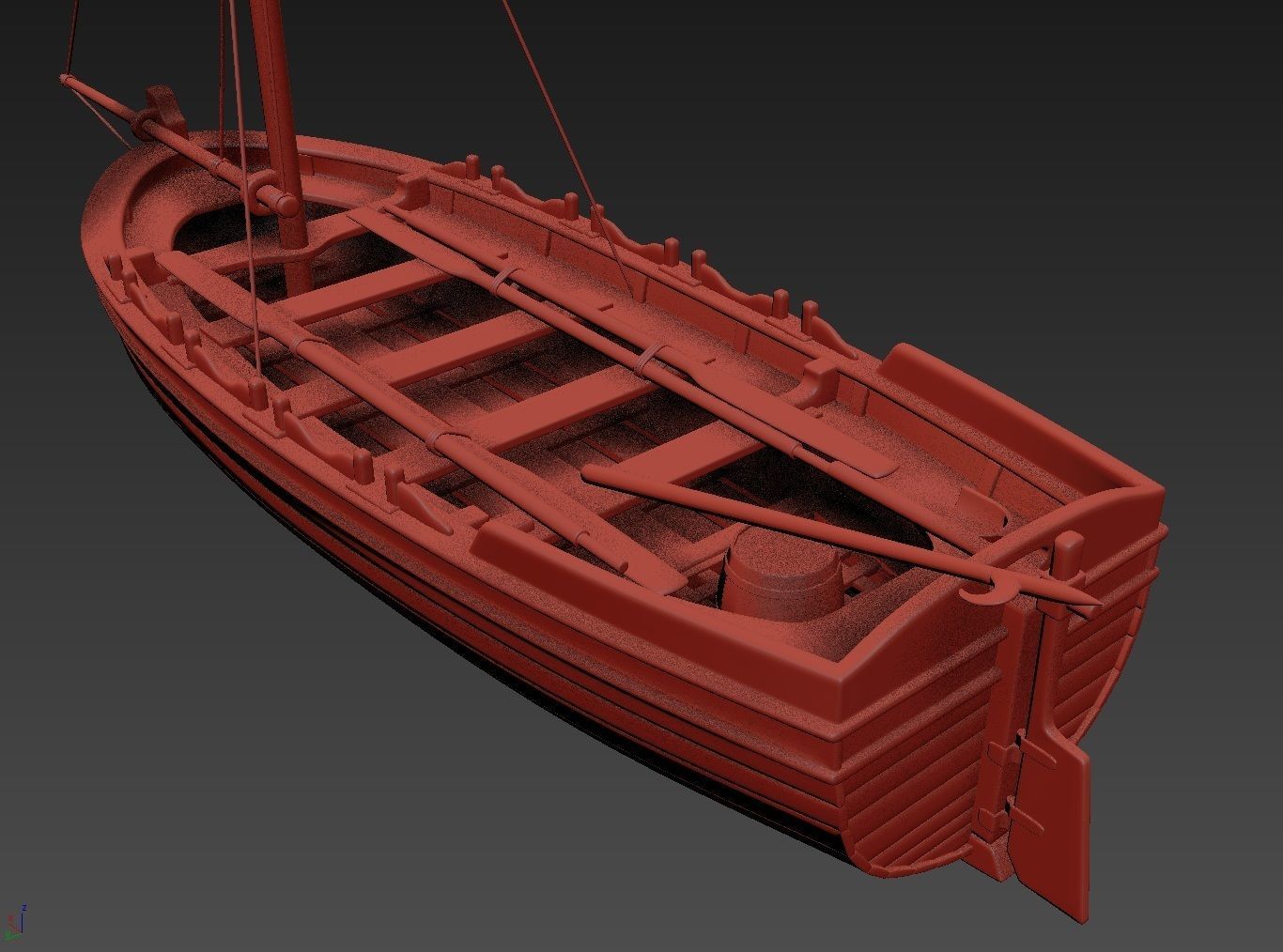 Medieval Boat 3D model_15