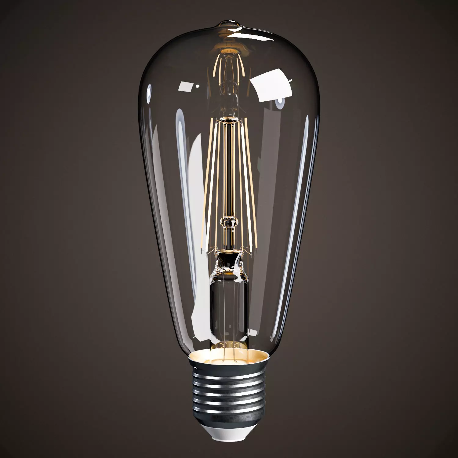 Lightbulb - LED Vintage Edison Bulb  Low-poly 3D model_0