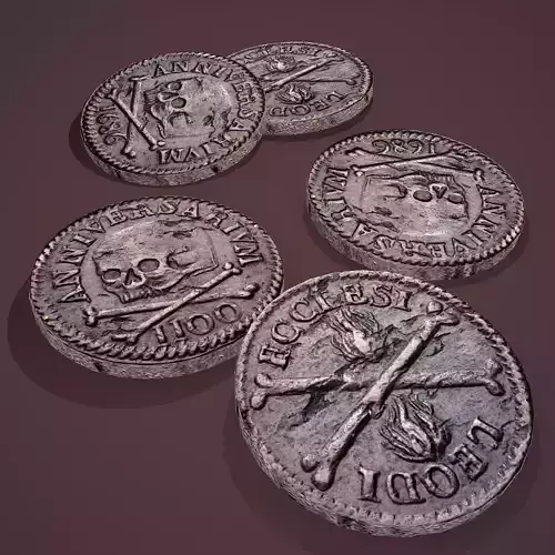Medieval Coin Low-poly 3D model